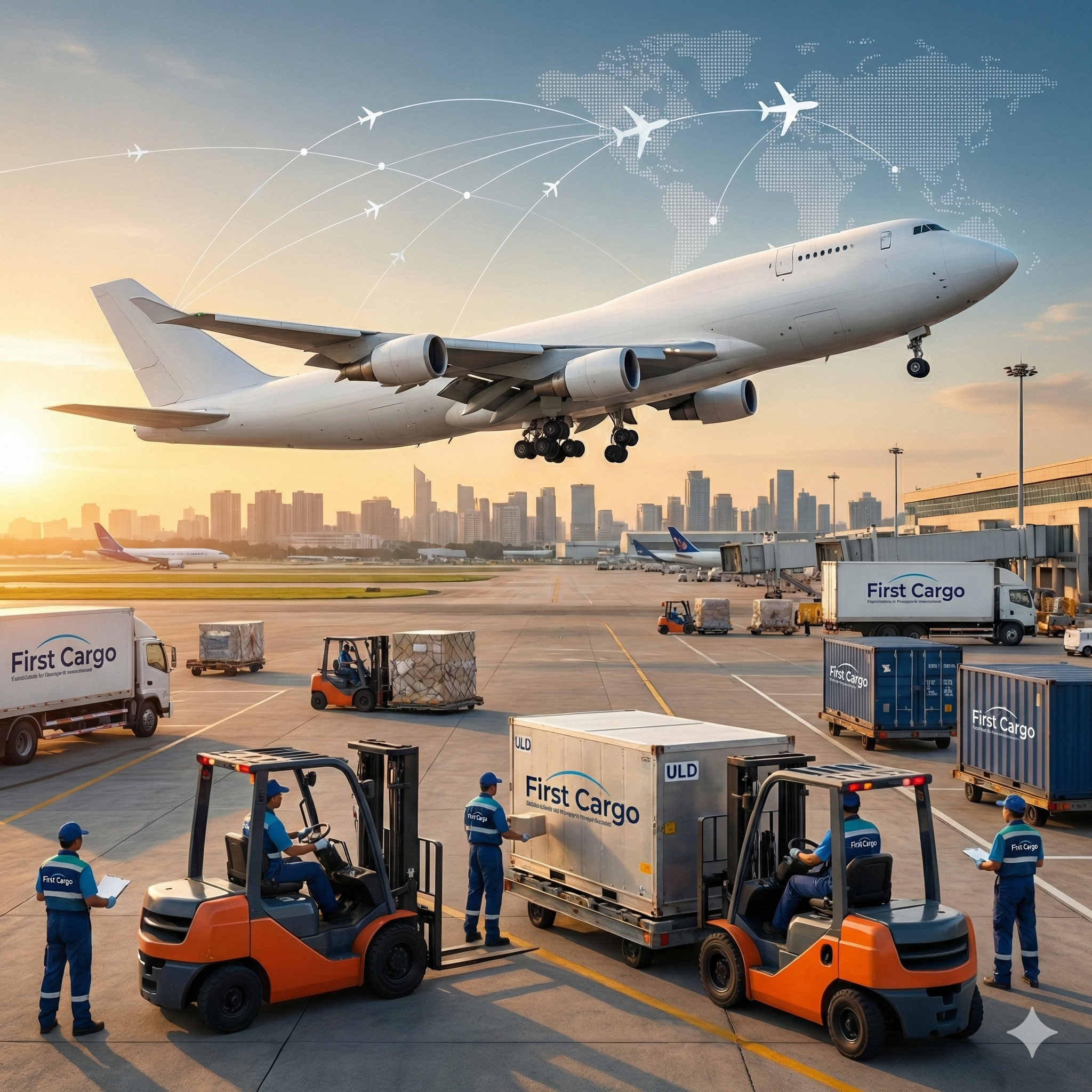 Carga aérea – avión de carga en pista