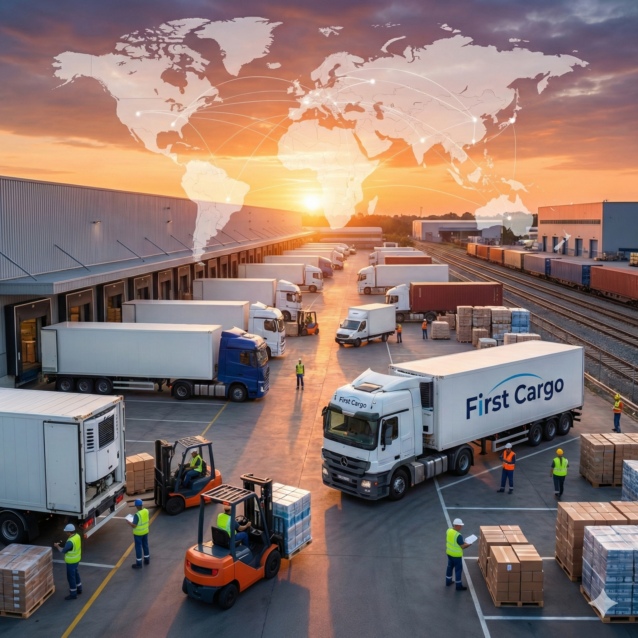 Carga terrestre – camión en carretera